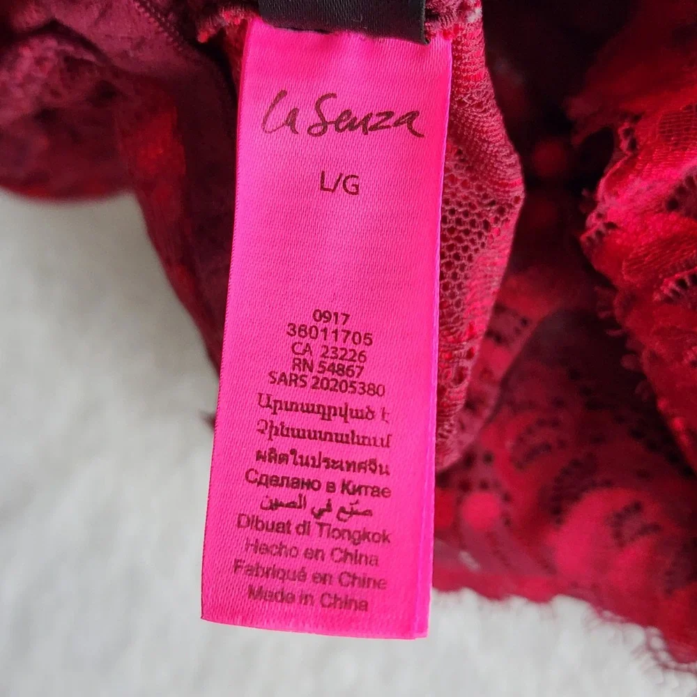 Victoria's Secret Lace Bralette Womens Large Red Floral Romantic Boho Bra - Picture 10 of 13